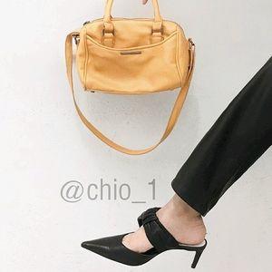 ZARA slingback leather heels With Bow BLOGGERS FAV